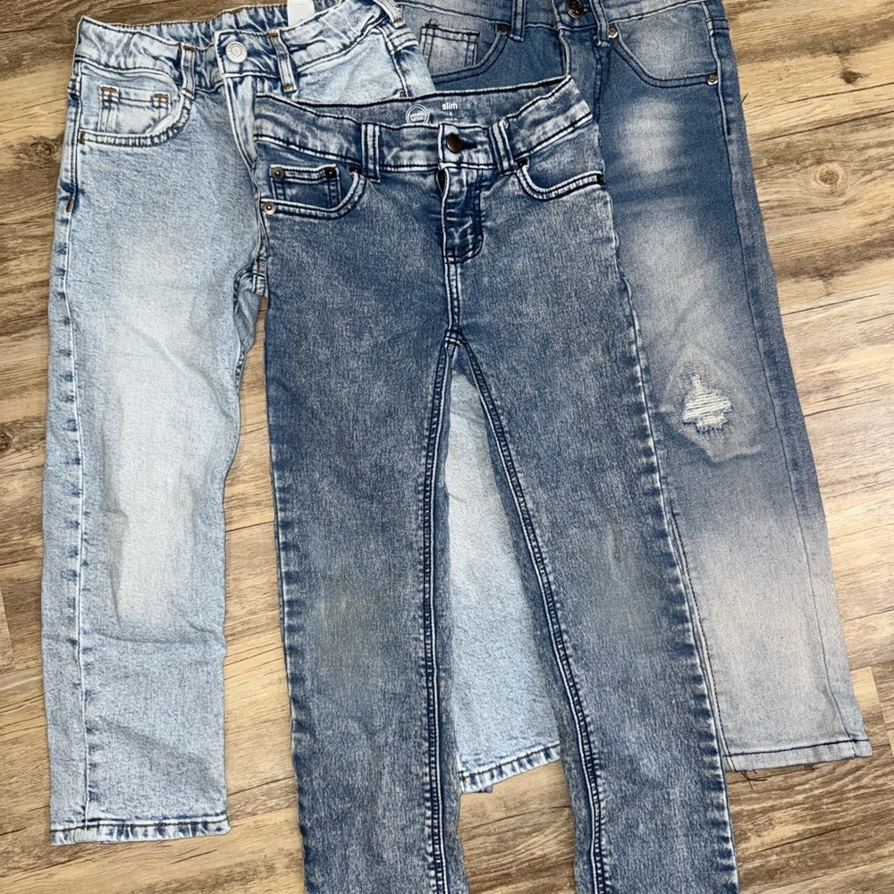 H&M Boys Jeans Bundle | Slim Fit Denim Pants | Kids Blue Jeans | 3 Pairs